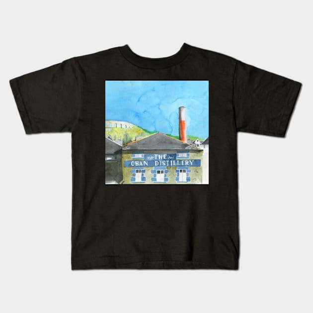 Oban Distillery Kids T-Shirt by razmac